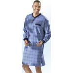 Blaue Langärmelige bader Herrennachthemden aus Baumwolle Größe XL 