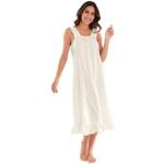Weiße Bestickte Ärmellose Baur Nachhaltige Sommerkleider aus Baumwolle für Damen Größe XXL 