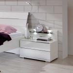 Weiße Moderne Franco Möbel Rechteckige Nachttische & Nachtschränke mit Schublade Breite 50-100cm, Höhe 50-100cm, Tiefe 0-50cm 