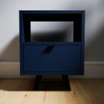 Blaue Mycs Nachttische & Nachtschränke mit Schublade Breite 0-50cm, Höhe 50-100cm, Tiefe 0-50cm 