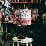 Rosa Batik Runde Lampenschirme für Stehlampen aus PVC 