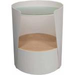 Weiße Moderne Violata Furniture Runde Glastische 40 cm furniert aus Holz mit Schublade Breite 0-50cm, Höhe 0-50cm, Tiefe 0-50cm 