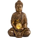 Goldene Asiatische Näve LED Solarleuchten mit Buddha-Motiv 