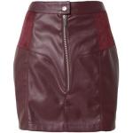 Reduzierte Bordeauxrote Unifarbene Naf Naf Mini Sommerröcke mit Reißverschluss aus PU für Damen Größe XS 