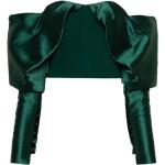 Reduzierte Smaragdgrüne Herzförmige Festliche Blusen mit Reißverschluss aus Satin für Damen Größe XS 