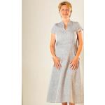 Graue Nahtur Design Nachhaltige Sommerkleider mit Reißverschluss aus Leinen für Damen Größe 4 XL für den für den Sommer 