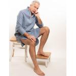 Hellblaue Nahtur Design Nachhaltige Pyjamas kurz mit Reißverschluss aus Flanell für Herren Größe 4 XL 