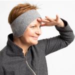 Graue Nahtur Design Nachhaltige Headbands & Stirnbänder aus Wolle für Damen 