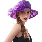 Reduzierte Lila Elegante Sonnenhüte aus Organza für Damen Einheitsgröße für den für den Sommer 