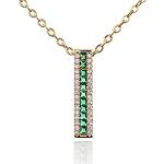 Nickelfreie Smaragdgrüne Elegante Edelsteinketten vergoldet aus Gold 18 Karat mit Smaragd für Damen 