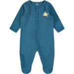 Blaue Langärmelige Strampler mit Fuß aus Baumwolle für Babys Größe 56 2-teilig 