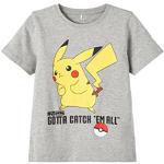 Graue Melierte Kurzärmelige name it Pokemon Kinder T-Shirts für Jungen Größe 158 