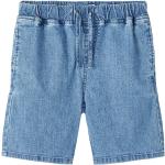 Reduzierte Hellblaue Unifarbene name it Jeans Shorts für Kinder aus Denim für Jungen Größe 122 