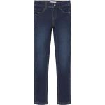 Blaue Unifarbene Slim Jeans für Kinder aus Denim für Mädchen Größe 116 