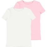 Pinke Kurzärmelige Bio Kinderunterhemden für Mädchen Größe 110 2-teilig 