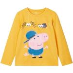 Gelbe Langärmelige name it Peppa Wutz Rundhals-Ausschnitt Printed Shirts für Kinder & Druck-Shirts für Kinder für Jungen 