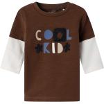 Reduzierte Braune Langärmelige name it Rundhals-Ausschnitt Printed Shirts für Kinder & Druck-Shirts für Kinder aus Baumwolle Größe 62 