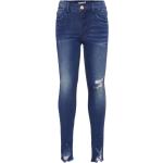 Dunkelblaue Skinny Jeans für Kinder mit Reißverschluss aus Denim Größe 122 