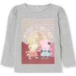 Reduzierte Graue Melierte Langärmelige name it Peppa Wutz Printed Shirts für Kinder & Druck-Shirts für Kinder mit Schweinemotiv für Mädchen Größe 104 