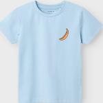 Reduzierte Hellblaue name it Rundhals-Ausschnitt Printed Shirts für Kinder & Druck-Shirts für Kinder aus Baumwolle Größe 104 