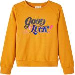 Reduzierte Orange Unifarbene name it Bio Rundhals-Ausschnitt Kindersweatshirts aus Baumwolle für Mädchen Größe 122 