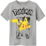 Graue Melierte Pokemon Kinder T-Shirts Größe 116 