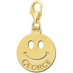 Goldene Emoji Smiley Charms aus Gold 14 Karat graviert für Damen 