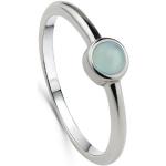 Hellblaue Runde Mondstein Ringe aus Silber für Damen Größe 58 
