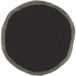 Schwarze Runde Wollteppiche 100 cm aus Wolle 