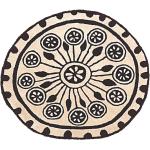 Reduzierte Braune Blumenmuster Nanimarquina Rangoli Runde Runde Teppiche 125 cm mit Blumenmotiv aus Stoff 