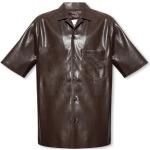 Braune Kurzärmelige Nanushka Vegane Lederhemden aus Leder für Herren Größe S 