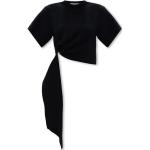 Reduzierte Schwarze Nanushka T-Shirts mit Cutwork aus Baumwollmischung für Damen Größe L 
