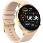 Reduzierte Goldene Elegante Wasserdichte Smartwatches aus Silikon mit Smart Notifications mit Bluetooth mit Schrittzähler mit Silikonarmband für Herren 