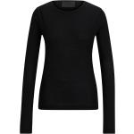 Schwarze Langärmelige HUGO BOSS BOSS Naomi Campbell Jerseyshirts aus Jersey für Damen Größe XS 
