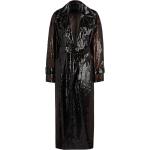 Dunkelbraune Animal-Print Oversize Wasserdichte HUGO BOSS BOSS Naomi Campbell Trenchcoats aus PU für Damen Größe XS 