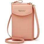 Hellrosa Elegante Kleine Handtaschen mit Handyfach für Damen 