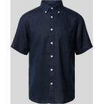 Marineblaue NAPAPIJRI Kentkragen Hemden mit Kent-Kragen aus Leinen für Herren Größe S 