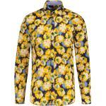 Reduzierte Gelbe Langärmelige Bestickte NAPAPIJRI Herrenlangarmhemden mit Knopf aus Baumwolle Größe 3 XL für den Sommer 