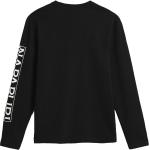 Schwarze Langärmelige NAPAPIJRI Rundhals-Ausschnitt T-Shirts für Herren Größe S 