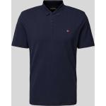 Marineblaue Unifarbene NAPAPIJRI Herrenpoloshirts & Herrenpolohemden aus Baumwolle Größe 3 XL 