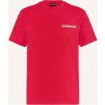 Rote NAPAPIJRI T-Shirts aus Baumwolle für Herren Größe 3 XL 