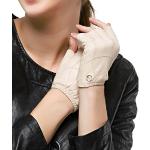 Beige Lederhandschuhe für Damen kaufen online Trends 2024 günstig - 