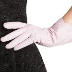 Rosa Elegante Touchscreen-Handschuhe aus Nappaleder für Damen Größe M für den für den Winter 
