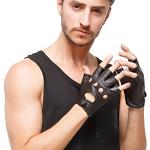 Braune Fingerlose Handschuhe & Halbfinger-Handschuhe aus Nappaleder für Herren Größe S 