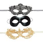 Schwarze Zorro Venezianische Masken aus Spitze für Herren Größe L 
