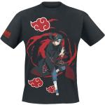 Schwarze Naruto Itachi Uchiha Rundhals-Ausschnitt T-Shirts für Herren Größe L 