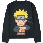 Schwarze Unifarbene Naruto Naruto Uzumaki Rundhals-Ausschnitt Kindersweatshirts aus Baumwolle Größe 170 