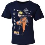 Dunkelblaue Casual Kurzärmelige Naruto Rundhals-Ausschnitt Kinder T-Shirts aus Jersey trocknergeeignet 