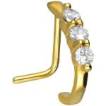 Reduzierte Goldene Elegante Piercingline Nasenpiercings aus Kristall für Damen 