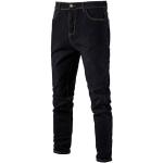 Reduzierte Schwarze Vintage Slim Fit Jeans mit Reißverschluss aus Denim für Herren Größe 7 XL 